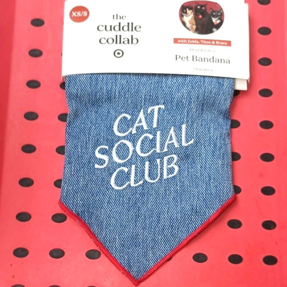Target Cat Social Club Denim Reversible Pet Bandana